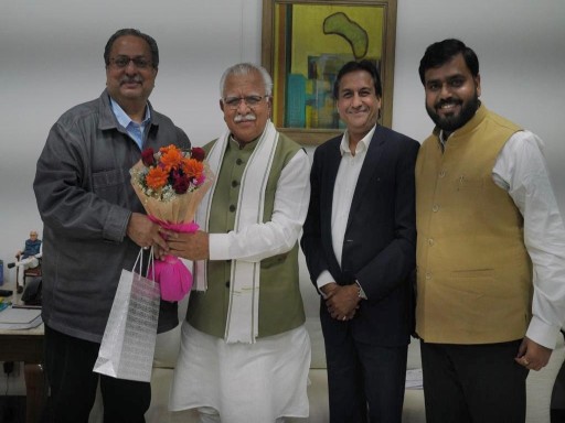 caparo india chairman met cm of haryana 1679573183