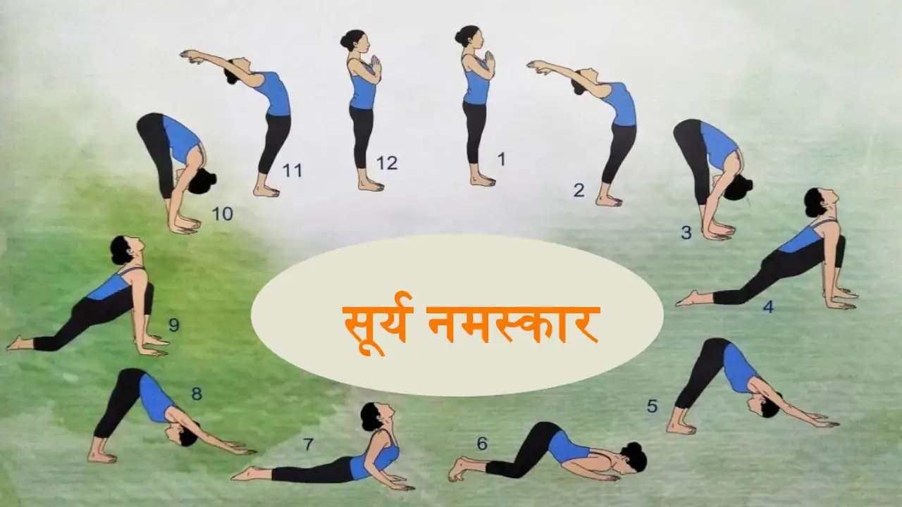 Yoga Surya Namaskar Sequence. Sun Salutating Woman, Morning Yoga Flow with All  Steps. Vector Illustration Stock Vector - Illustration of complex, pose:  216857555
