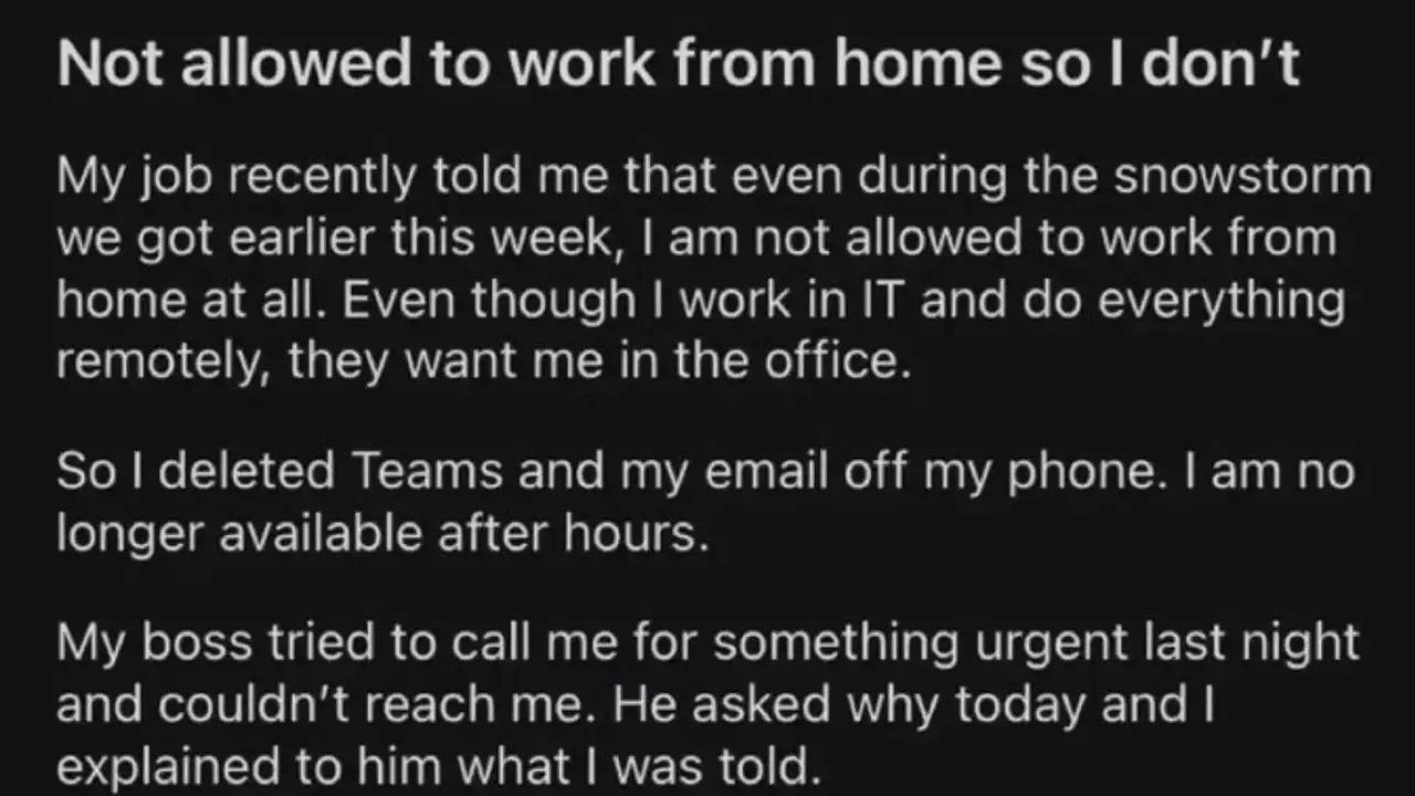 No work from home