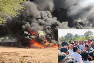 Massive fire breaks out in sanitary napkin factory, massive fire broke out in a factory in Jaipur, Rajasthan Police, Jaipur Police, jhansi fire incident, Jaipur fire incident, Manoharpura