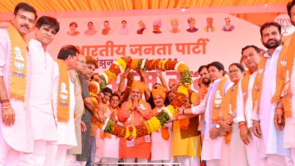 Article 370 restoration, Indi Alliance, Jammu and Kashmir Assembly, rajyavardhan singh rathore, BJP candidate Rajendra Gurjar, BJP State President Madan Rathore, CM Bhajanlal addresses public meeting, CM Bhajanlal Sharma, CM Bhajanlal Sharma News, Deoli-Uniyara, support for BJP candidate Rajendra Gurjar, झुंझुनूं, Jhunjhunu by-election, Rajasthan Assembly Elections 2024, Rajasthan by-election, Rajasthan News