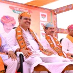 BJP candidate Rajendra Gurjar, BJP State President Madan Rathore, CM Bhajanlal addresses public meeting, CM Bhajanlal Sharma, CM Bhajanlal Sharma News, Deoli-Uniyara, Indi Alliance, Rajasthan Assembly Elections 2024, Rajasthan by-election, Rajasthan News, Chaurasi By-election, Rajasthan by-election rajkumar roat, Salumbhar by-election, कांग्रेस